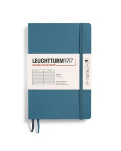 Тефтер B6+ Leuchtturm1917 Notebook Paperback Stone Blue, меки корици, Точки