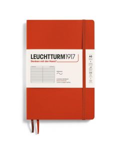 Тефтер A5 Leuchtturm1917 Natural Colors Collection - Fox Red, мека корица, Редове
