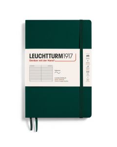 Тефтер A5 Leuchtturm1917 Natural Colors Collection - Forest Green, мека корица, Редове