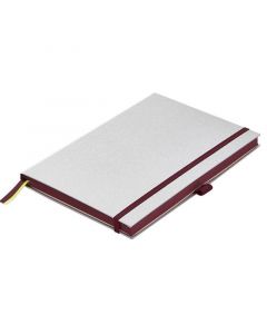 Тефтер LAMY Paper А5, сребрист цвят, твърда корица корица, редове, страници със лилав кант
