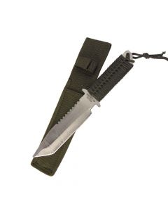 Ловен нож Haller 84499, дръжка и кания от зелена текстилна корда