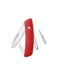 Швейцарско ножче SWIZA - D02, 7.5см острие, 6x функции, червено