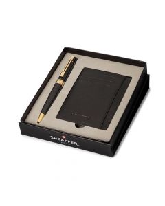 Подаръчен комплект Sheaffer - химикалка 300 Black/Gold и калъф за кредитни карти и документи