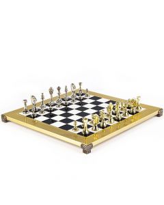 Луксозен шах Manopoulos - Metal Staunton Black/Gold, 36x36 см