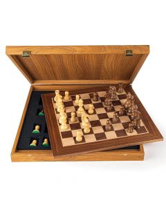Луксозен ръчно изработен шах Manopoulos - 50x50 см, с фигури Staunton