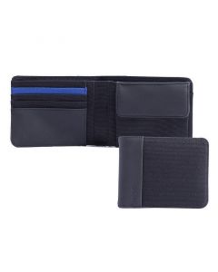 Мъжки портфейл Nava - Twin 4x отделения за карти, RFID защита и монетник, черно/синьо
