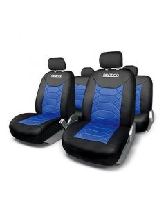 Комплект Калъфи За Седалки Audi 100 - Sparco Полиестер, Черно и синьо, 11 Части