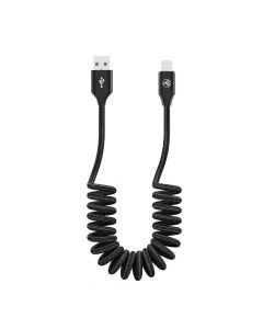Tellur разтегателен кабел USB - Lightning, 3A, 1.8м - черен TLL155396