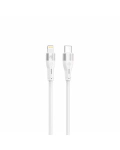 Tellur Silicone кабел за данни, USB-C - lightning cable, 1м, бял TLL155541