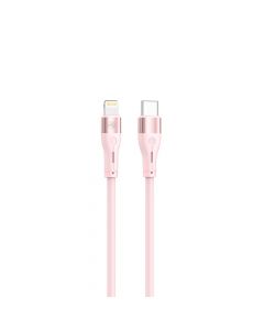 Tellur Silicone кабел за данни, Type-C - Lightning Cable, 1м, розов TLL155551