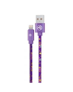 Tellur Graffiti кабел за данни, USB-A - Lightning, 3A, 1 м, лилав TLL155601
