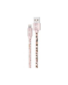 Tellur Graffiti кабел за данни, USB-A - Lightning, 3A, 1 м, розов TLL155621