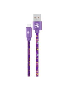 Tellur Graffiti кабел за данни, USB-A - USB-C, 3A, 1 м, лилав TLL155641