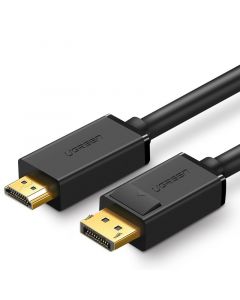 Еднопосочен кабел Ugreen DP101 10239 от DisplayPort към HDMI 4K 30Hz 32 AWG 1.5 м - черен