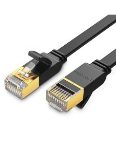 Мрежов кабел Ugreen Cat 7 U/FTP NW106 11260B с плосък дизайн 1 м - черен