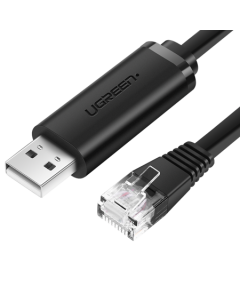 Мрежов кабел UGREEN CM204 USB - RJ45, конзолен 1.5м - черен