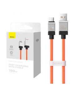 Кабел  Baseus CoolPlay USB към USB-C 100W 1м CAKW000607 - оранжев