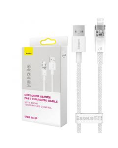 Кабел Baseus Explorer USB-A към Lightning  2м 2.4A CATS010102 - бял