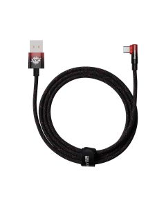 Кабел Baseus CAVP000520 MVP 2 Elbow-shaped Fast Charging USB към Type-C 100W 2м, черен-червен
