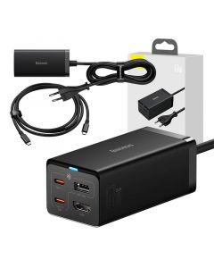 Зарядно устройство Baseus GaN5 Pro HUB HDMI 2 x USB-C / USB-A / HDMI 4K 30Hz 1.5м + USB-C кабел - USB-C 100W 40Gb/s USB4 1м CCGP110201 - черно