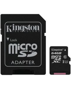 Карта памет 64GB MicroSDXC с адаптер, Kingston, Class 10 UHS-I