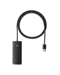 USB хъб Baseus WKQX030101 USB-A Lite series 4в1, черен