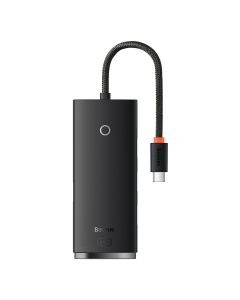 USB хъб Baseus WKQX030301 USB-C Lite Series 5в1, мултифункционален, 25см, черен
