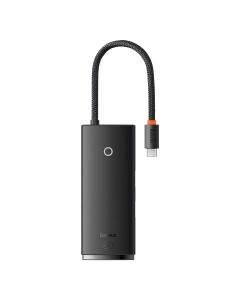 USB хъб Baseus Lite WKQX050101 Type-C с 2x USB 3.0/USB Type-C PD/HDMI 1.4/ SD/TF порта черен