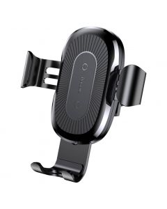 Поставка за телефон за кола с безжично зареждане Baseus Gravity Car Mount Phone Bracket Air Vent Holder + Qi Charger WXYL-01 - черна