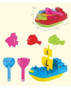 GOT Детски плажен комплект за игра с лодка, 7 части 17498