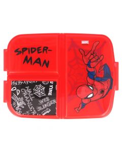 Stor Кутия за храна с три отделения, spiderman, червена 17992