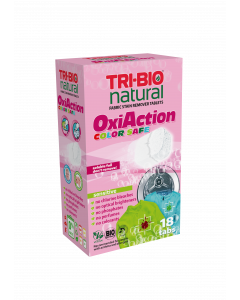 Tri-Bio Натурални таблетки за премахване на петна за цветно пране, Oxi-Action, sensitive - 18 бр. 16971