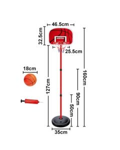 GT Баскетболен кош със стойка, регулируем от 50 до 160 см 16802