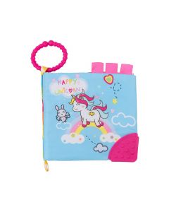 Kikkaboo Образователна текстилна книжка с чесалка Happy Unicorn 31201010209