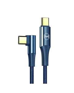 USB Type-C към USB Type-C 90° PD кабел Xmart, 5A, 100W, 1.2м, Син