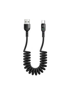 USB Type-C кабел Xmart Spiral, 1.8м, Черен