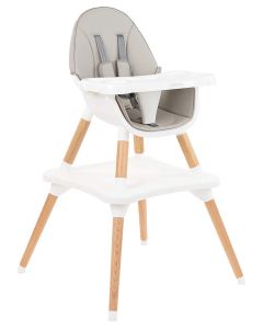 Kikkaboo Дървен стол за хранене Multi 3in1 Grey