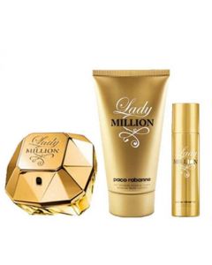 Paco Rabanne Lady Million Комплект за жени EDP парфюм 80 ml + EDP парфюм 10 ml + лосион за тяло 100 ml 