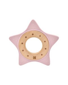 Kikkaboo Чесалка дърво-силикон Star Pink