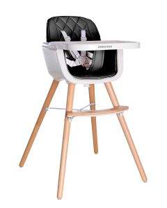 Kikkaboo Дървен стол за хранене Woody Black 31004010130