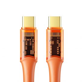 USB Type-C към USB Type-C PD кабел Xmart Amber Series, 5A, 100W, 1.2м, Оранжев