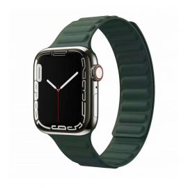 Каишка за Apple Watch Xmart, Магнитно захващане, 42/44/45/49 мм, Масленозелена