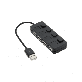 USB хъб DLFI, USB 2.0, 4 Порта, Черен - 12056
