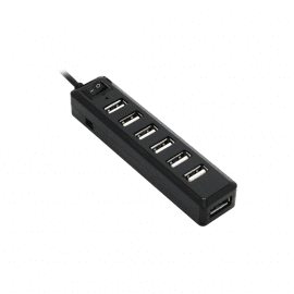 USB хъб DLFI, USB 2.0, 7 Порта, Черен - 12057