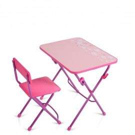 Nika Маса с един стол розов KU1 - E/R