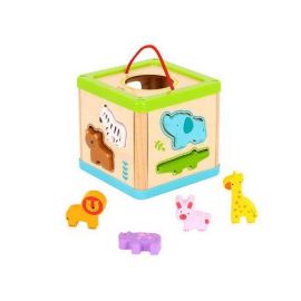Tooky Toy Дървен Сортер куб Animals TL642