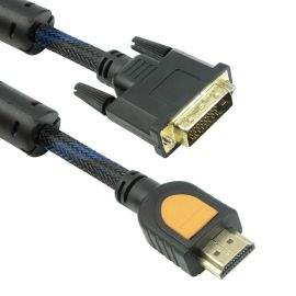 Кабел DeTech HDMI - DVI, 1.8m, Ферит, Черен, HQ -18189