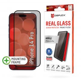 Стъклен протектор за екран Displex Full Cover Glass (3D) с Филтър за поверителност, за iPhone 14 Pro