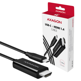 HDMI Кабели Active USB-C > HDMI 1.4 cable – adapter AXAGON RVC-HI14C for connecting a monitor/TV/projector to a notebook or mobile phone using USB type C connector. RVC-HI14C RVC-HI14C