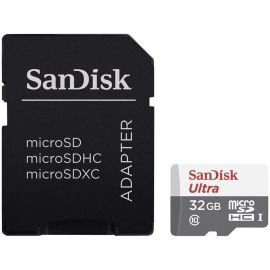Флаш памети SanDisk Ultra microSDHC 32GB + SD Adapter 100MB/s Class 10 UHS-I SDSQUNR-032G-GN3MA